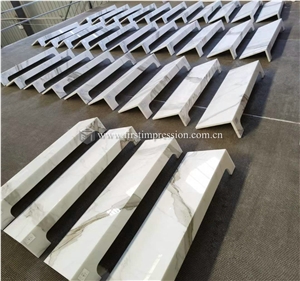 Luxury Calacatta White Marble Stairs