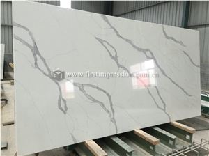 New Polished Artificial Quartz Calacatta White