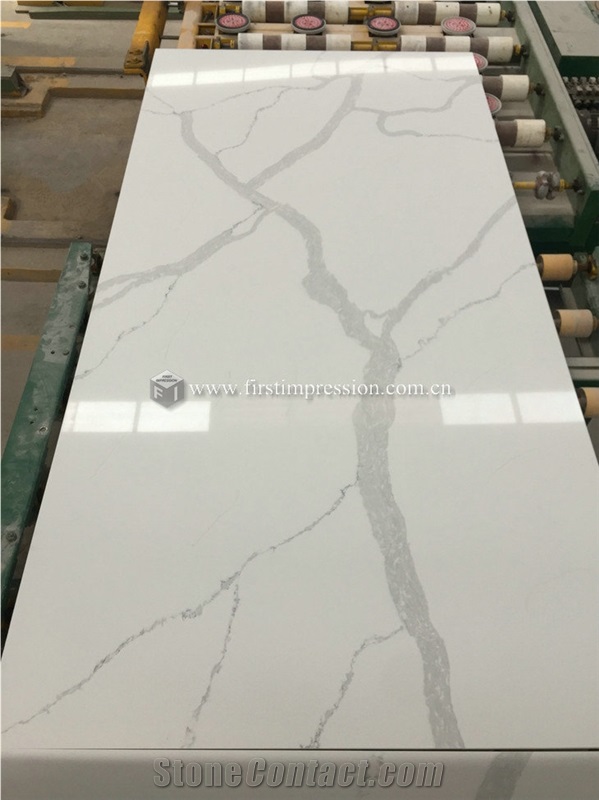 New Polished Artificial Quartz Calacatta White