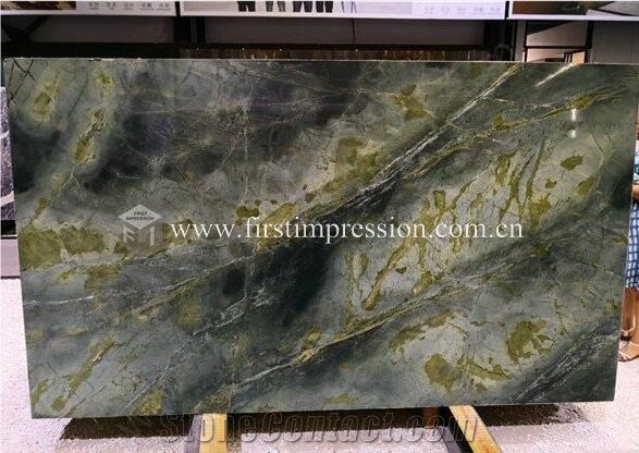 Popular Dreaming Peacock Green Marble Slabs,Tiles