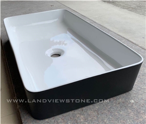 Black Bathroom Sink Wash Basin Porcelain Basins