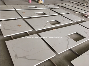 Luxury Calacatta Gold White Quartz Kichen Slab