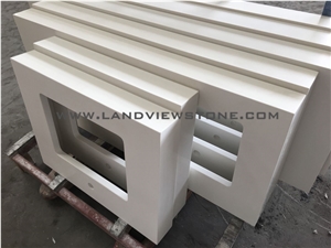 Pure White Quartz Custom Vanity Top Prefabtop
