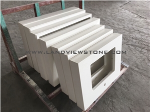 Pure White Quartz Custom Vanity Top Prefabtop