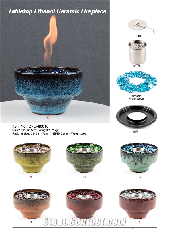 Tabletop Ethanol Ceramic Fire Bowl