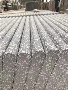 Bullnose White Terrazzo Stone Stair