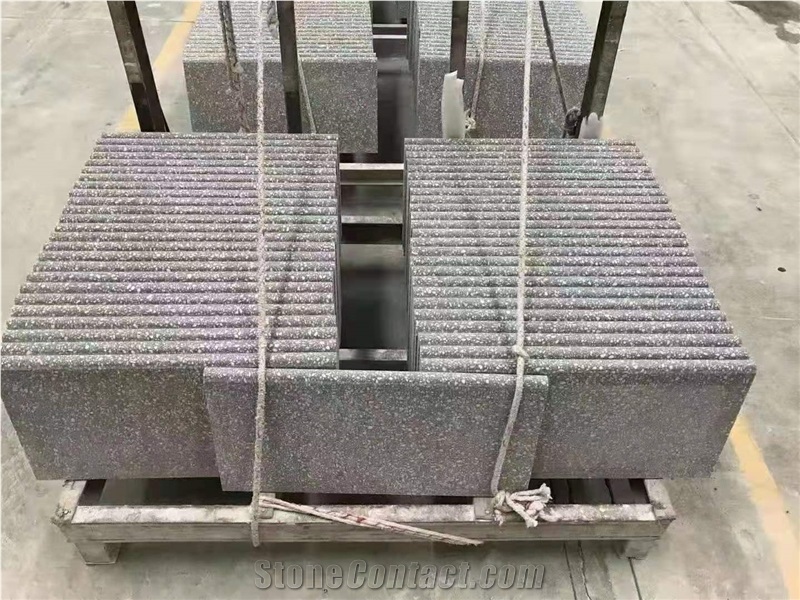 Grey Quartz Chips Terrazzo Tile Floor Pattern, Wall Panel