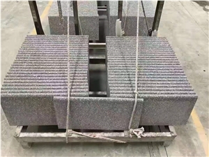 Honed Grey Terrazzo Cement Stone Stairs in Bullnose Edge Honed Grey Terrazzo Cement Stone Stairs in Bullnose Edge