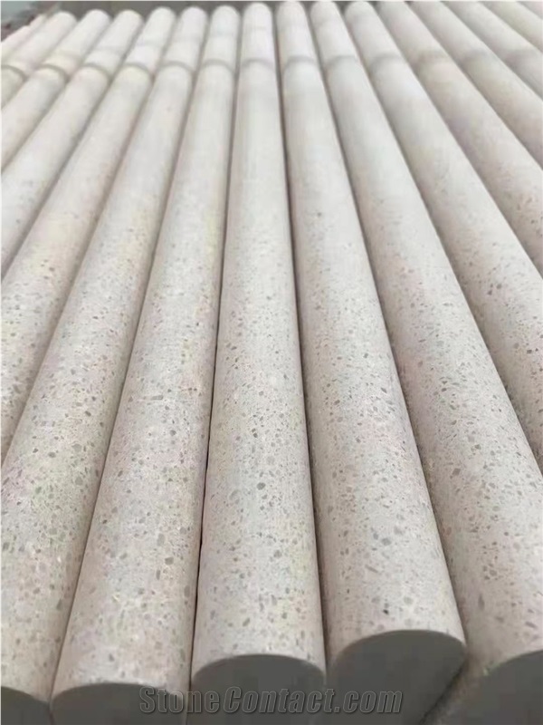 Honed Grey Terrazzo Cement Stone Stairs in Bullnose Edge