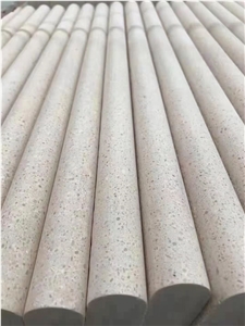 Honed Grey Terrazzo Cement Stone Stairs in Bullnose Edge