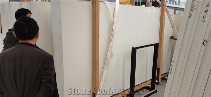 Pure White Nano Glass Stone Panels Big Slabs