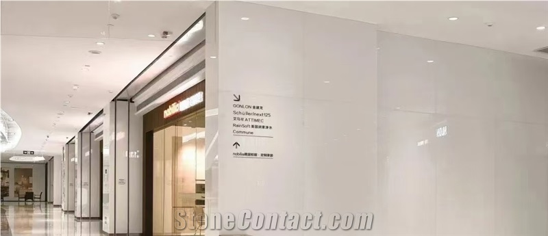 Pure White Nano Glass Stone Panels Big Slabs