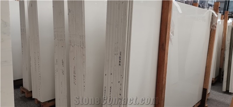Pure White Nano Glass Stone Panels Big Slabs