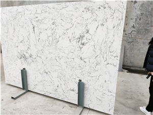 White Polished Artificial Marble Slabs Floor Tiles