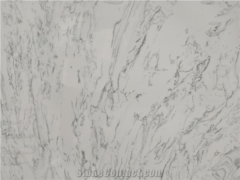 White Polished Artificial Marble Slabs Floor Tiles