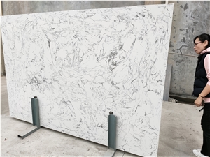White Polished Artificial Marble Slabs Floor Tiles
