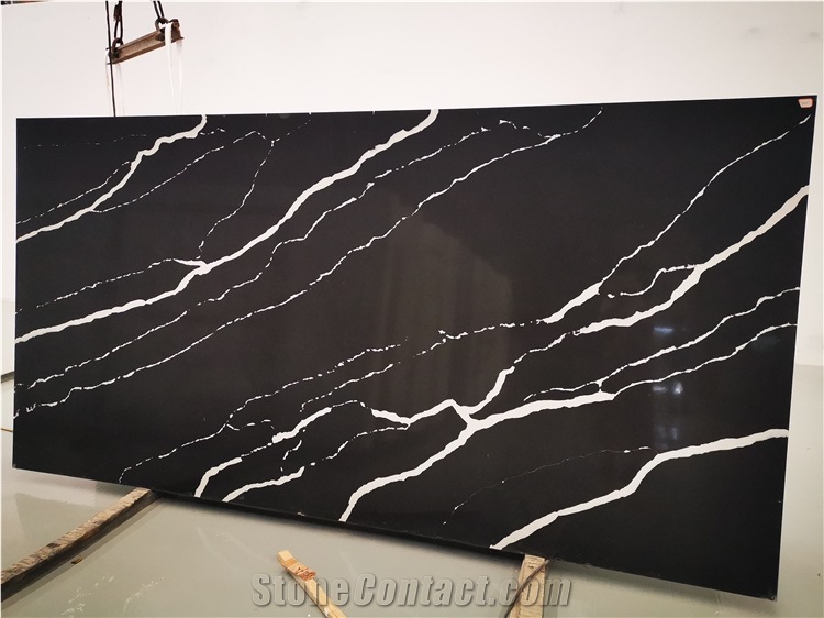 Black Quartz Slabs for Indoor Tops