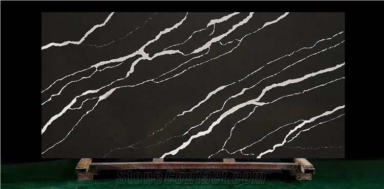 Black Quartz Slabs for Indoor Tops