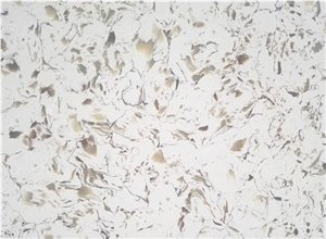 Polished Fish White Quartz Slabs for Countertops