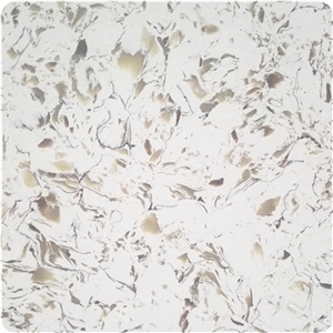 Polished Fish White Quartz Slabs for Countertops