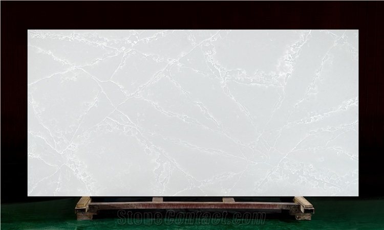White and Gold Quartz Slabs for Indoor Decoration