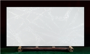 White and Gold Quartz Slabs for Indoor Decoration