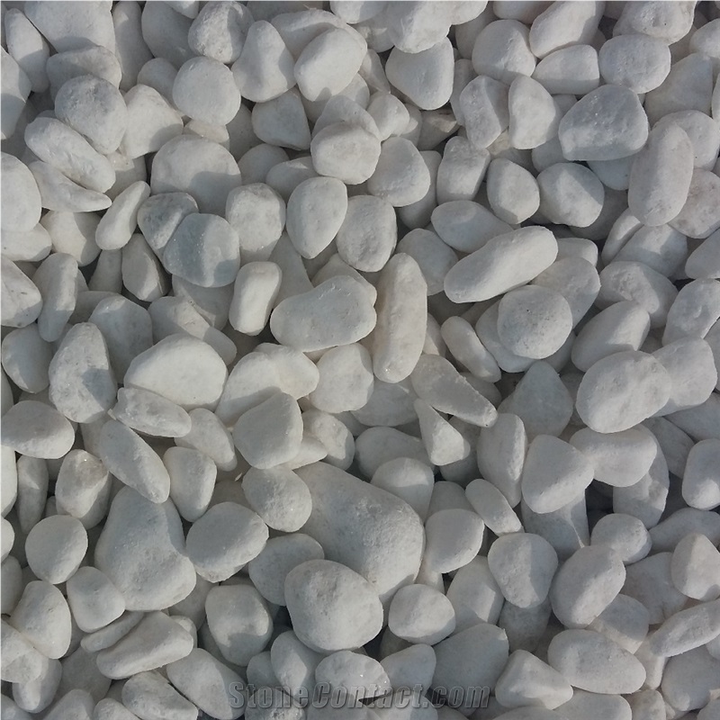 Factory Pebble White Color Pebble Tumbled Stone