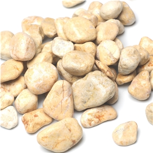 Factory Pebble Yellow Color Pebble Tumbled Stone