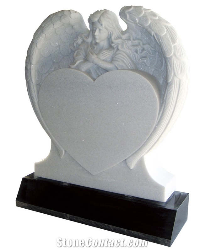 Angel Heart Shape Headstone Gravestone