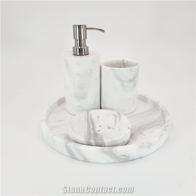 Marble Bathroom Sets- Dispenser, Toothbrush Holders, Soap Dish