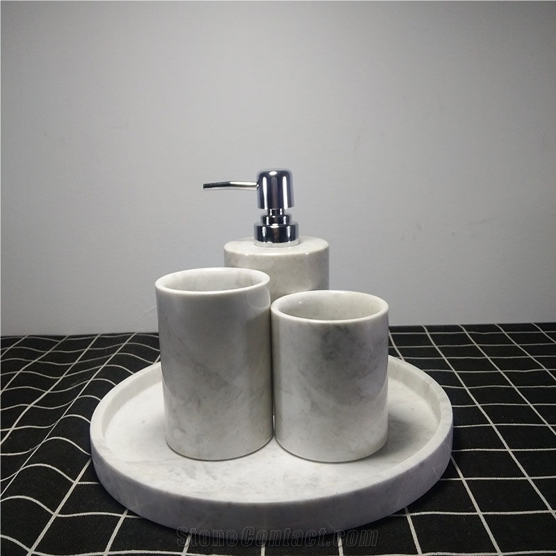 Marble Bathroom Sets- Dispenser, Toothbrush Holders, Soap Dish