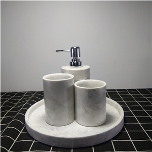Marble Bathroom Sets- Dispenser, Toothbrush Holders, Soap Dish
