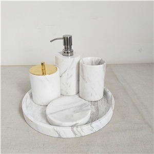 Marble Bathroom Sets- Dispenser, Toothbrush Holders, Soap Dish