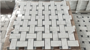 Bianco Carrara Marble Mosaic Bathroom Floor Tiles Bianco Carrara Marble Mosaic Bathroom Floor Tiles