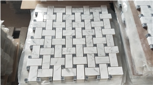 Bianco Carrara Marble Mosaic Bathroom Floor Tiles