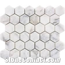 Calacatta Gold Marble Herringbone Wall Mosaic