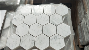 Carrara White Marble Hexagon Mosaic
