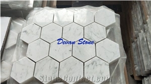 Carrara White Marble Hexagon Mosaic