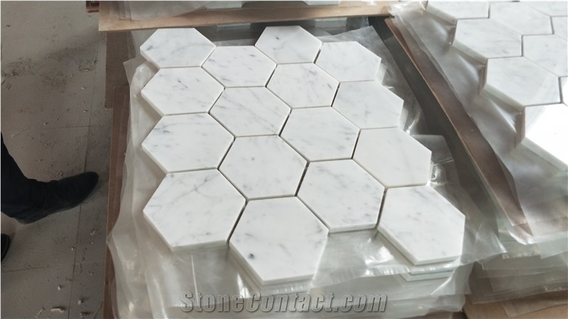 Carrara White Marble Hexagon Mosaic