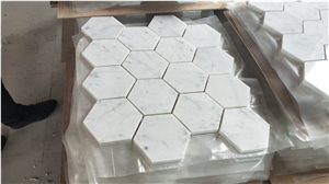 Carrara White Marble Hexagon Mosaic