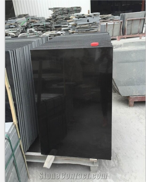 Mongolia Black Granite Slabs Floor Tiles