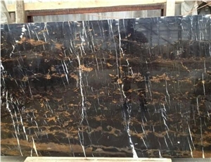 Af Portoro Marble Gold & Black Slab Tile Flooring