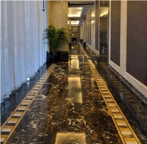 Af Portoro Marble Gold & Black Slab Tile Flooring