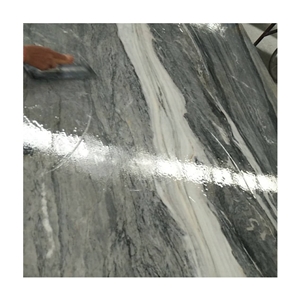 Blue Totem Grey Marble W White Vein Polished Slab