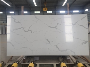 Calacatta Glossy Table Top Quartz Slab Similar W Silestone