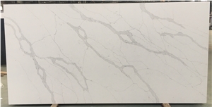 Calacatta White Artificial Quartz Slabs Tiles Wall Floor