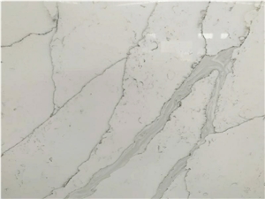 Calacatta White Artificial Quartz Slabs Tiles Wall Floor