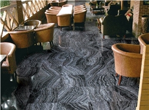 China Black Serpentine Marble Tile Slab Wall