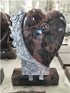 Indian Aurora Granite Heart Tombstone Monuments