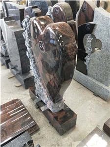 Indian Aurora Granite Heart Tombstone Monuments